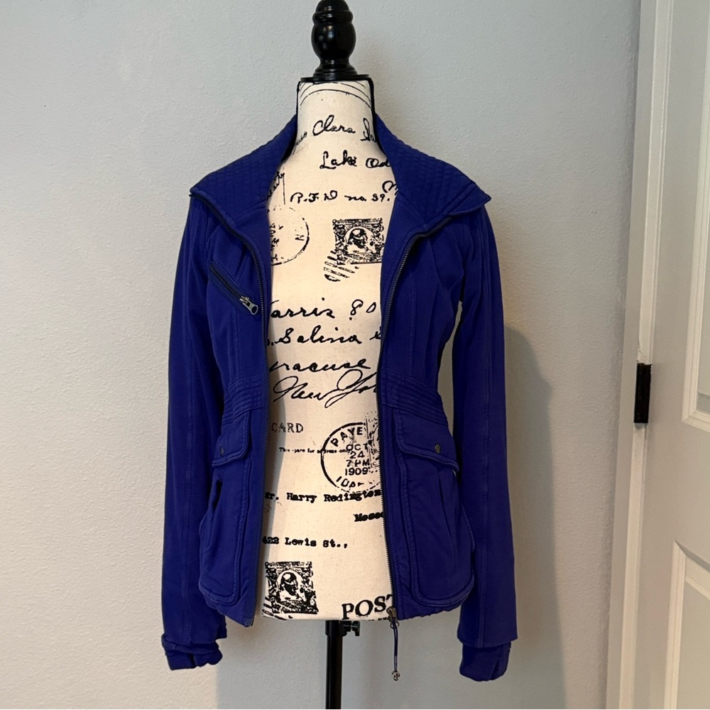lululemon “It’s Happening” Pigment Blue Purple Moto Jacket